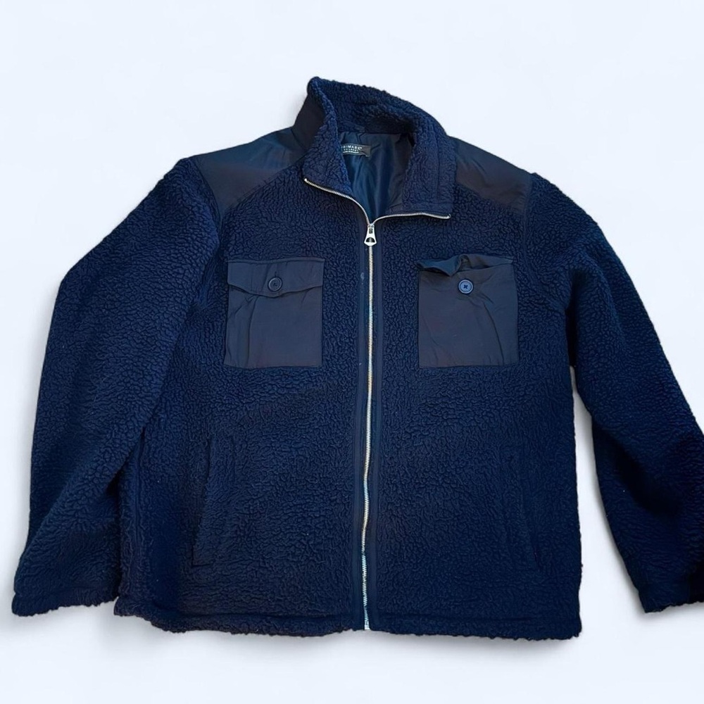 Primark Navy blue teddy like coat